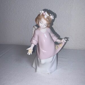 Lladro heavenly stars Celestial Angel Figurine 6924 6in Pink Glossy Star Wings